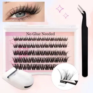 Self Adhesive Eyelashes, Natural Look Eyelash Extensions, Self Adhesive False Eyelashes, Fluffy Eyelashes, Eye Makeup Product for Women & Girls, Cosmetic, High Quality Eyelashes, Eyelash Set, Fluffy Volume Eyelashes