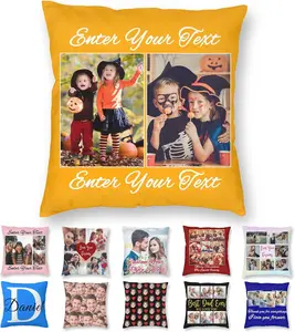 Custom Pillow Case with Picture Text Personalized Photo Pillowcase Customized Design Throw Pillow Cover for Mom Dad Friends Lovers Christmas Birthday A
