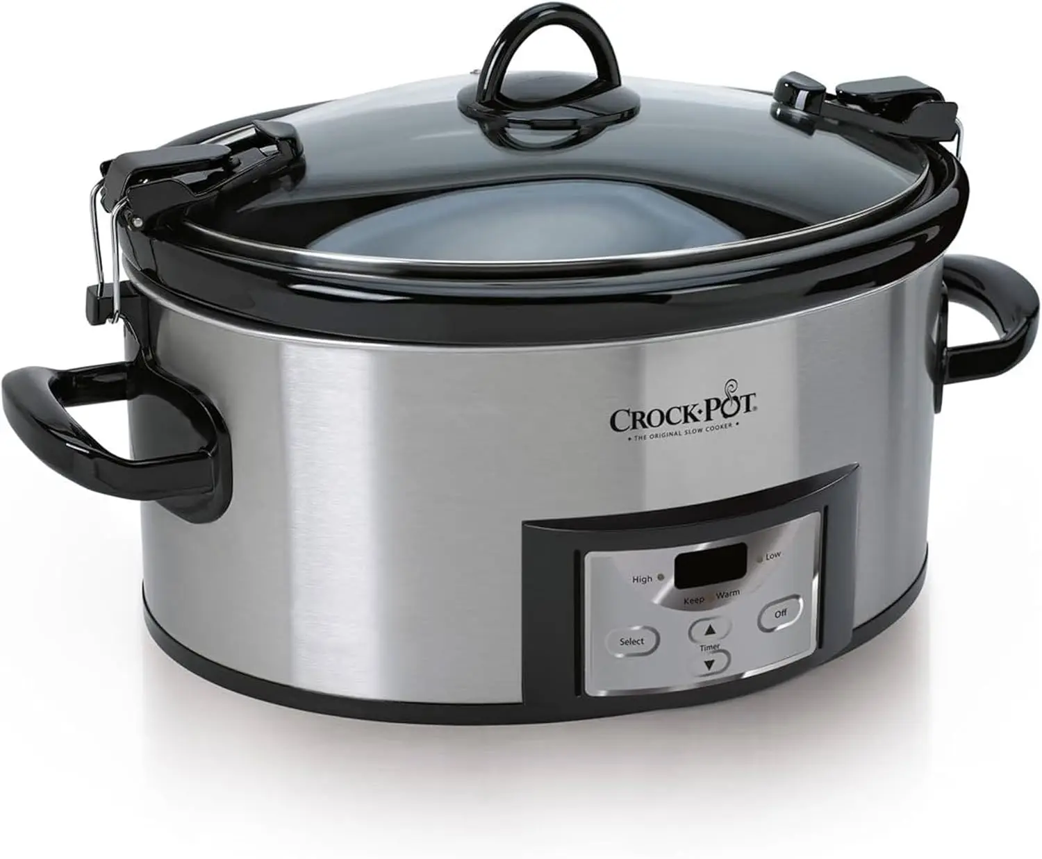 Crock-Pot 6 Quart Cook & Carry Programmable Slow Cooker with Digital Timer Stainless Steel (CPSCVC60LL-S) pack of 1 Cookware