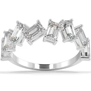 2 1/2Ct Emerald Cut Moissanite Wedding Ring in 10k White, Yellow, or Rose Gold