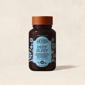 Herbs Etc. Deep Sleep Softgels - Herbal Sleep Support Supplement - Rest & Calming Support with Passionflower, Chamomile & Lemon Balm