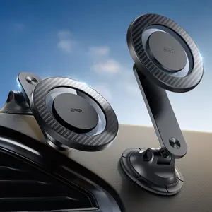 ESR for MagSafe Car Mount - Dashboard Magnetic Phone Holder for iPhone 17/16/15/14/13/12/Samsung, Strong Magnets, 360° Rotation, Black Carbon Fiber