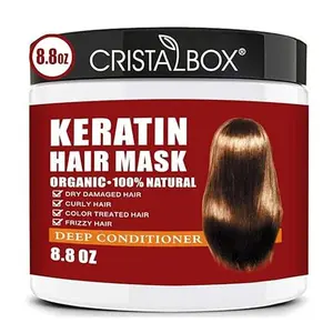 Keratin Hair Mask,Deep Repair Damage Root Hair Treatment, 250ml Mask for Dry Damaged Hair,Hair Treatment & Scalp Treatment,Natural Deep Conditioner Hydrating Masque