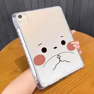 Cute emoji-patterned high-transparency iPad case with built-in pencil holder.Crafted from flexible TPU material, it is compatible with the 11-inch iPad 2025, iPad Air 4/5/6, iPad Pro 11-inch 2024, iPad Mini 4/5/6/7, 10th-generation iPad, and iPad 9/8/7.