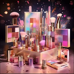 [Valentine's Day] Katy Blind Box Limited Edition Makeup Set, 25 Pieces, Pink Gift Box for Beginners, Four-Color Eyeshadow Palette, Perfect for Christmas, Halloween, Black Friday, Birthday, Cosmetics