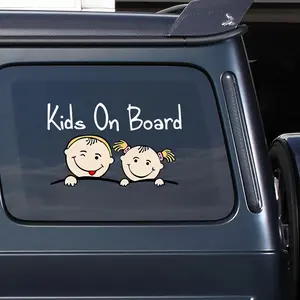 1SET "Kids On Board" Style Car Sticker, Multipurpose car decal, Car Decals for Car, Highlight Parent-Child Warm Style, with "Childlike Elements + Safety Reminder" Parent-Child Care, Decorate Your Car While Conveying Safety Goodwill