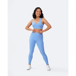 Bubble Blue High-Waisted Push-Up Leggings