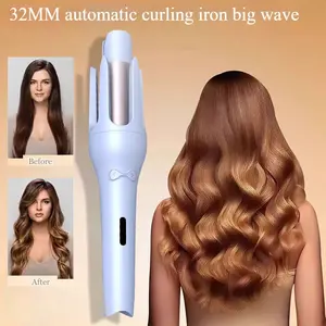 Automatic Hair Curler 32mm, 4 Temperature Settings, Suitable for Long Hair Rotating Curling Rod, Anti-Scald, Power Cord Length 59.06–98.43 inches, 110V/220V, US Plug, For Dry Hair