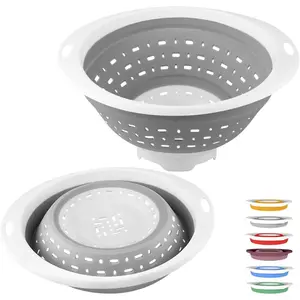 Collapsible Colander Strainer 5 Quart 1.25 gal Heavy Duty Kitchen Drainer for Pasta Veggies Fruits New Home Apartment Essentials
