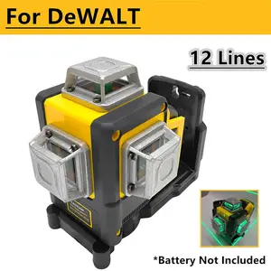 For DeWALT 20V Battery Laser Level 12 Lines Horizontal & Vertical Green Light Level Meter 3 Sides*360 Degree Self-Leveling Tools
