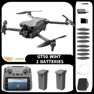 GT50 Pro flagship version, equipped with a 5.64inch screen remote control, dual high-definition cameras and brushless motors, foldable remote-controlled quadcopter, suitable for adult use and as a beginner's kit