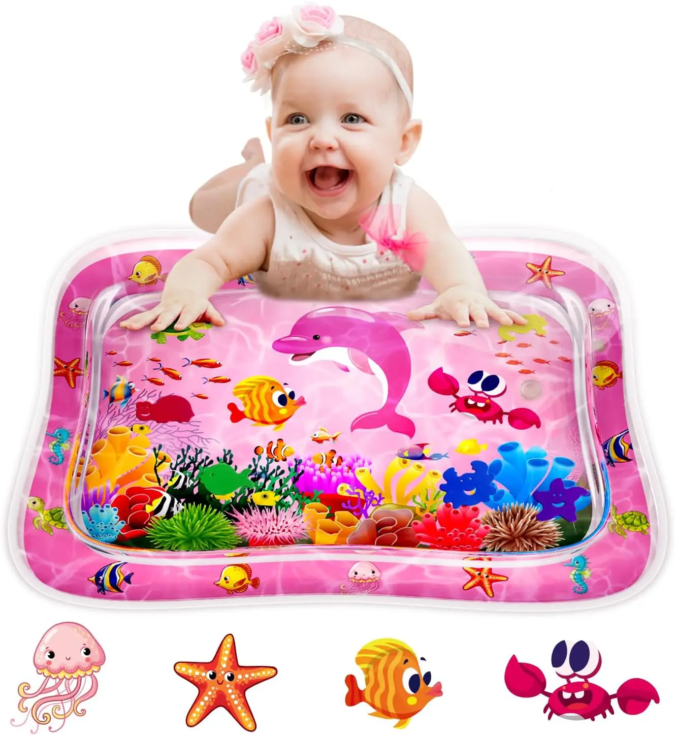 Halloween Fall Gift Baby Tummy Time Water Mat for Babies, Baby Toys Gifts for Newborn Infant 3 6 9 12 Month Baby Boy Girl Easter Basket Stuffers Infla