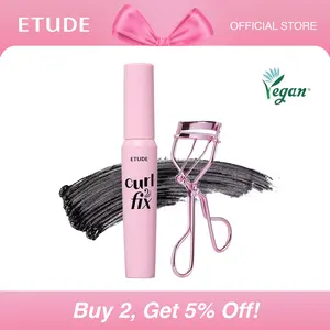 [ETUDE Official] Curl Fix Mascara & Curler Set #01 BLACK | 24H Lifted Lashes | Smudge Proof | Waterproof | Trendy K-Idol Look
