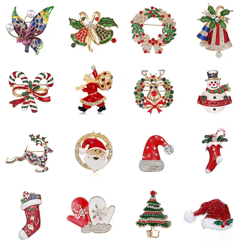 2025 New Arrival Christmas Snowman Brooch Hot Selling Fashionable Christmas Tree Brooch for Females Women Trendy Pin