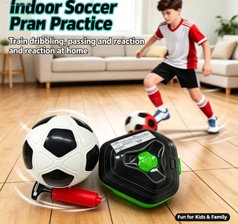 Indoor Smart Soccer Training Robot Set, 3 Speed Modes Auto Tracking Soccer Opponent Toy with Sensor Ball & Air Pump, Kids Football Practice Training Equipment Gift for Boys Girls Ages 3+