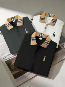 Men's Casual Classic Short Sleeve Shirt Set, British Style Aesthetics Golf Clothing, Outdoor Sports Polo Shirts, Fitted Collared Paulos, 3pcs