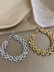 1 fashionable stainless steel bracelet with adjustable opening design, glossy surface, suitable for both men and women, suitable for daily wear and parties, Valentine's Day gifts, all season accessories, Golden Tone Bracelet