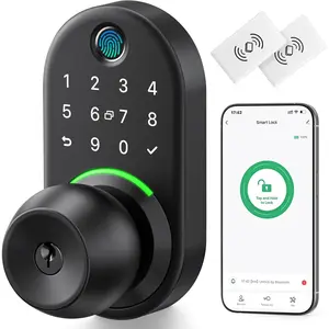 Keypad  Door Lock with Knob,  Keyless Entry Digital Lock with Handle, Fingerprint  Knob for Front Door