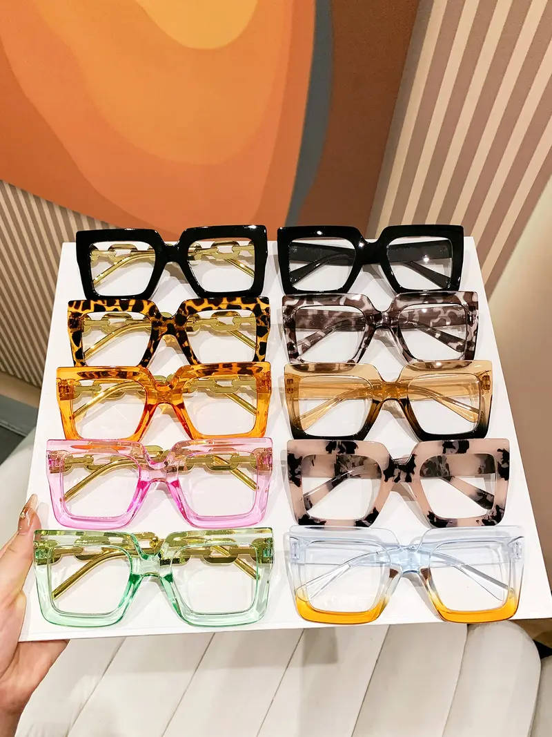 Amazon wide frame clear pink glasses - TikTok Shop display picture 2