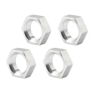 Allstar Performance  0.75 in. 16 Left Hand Steel Thin OD Jam Nuts - Pack of 4