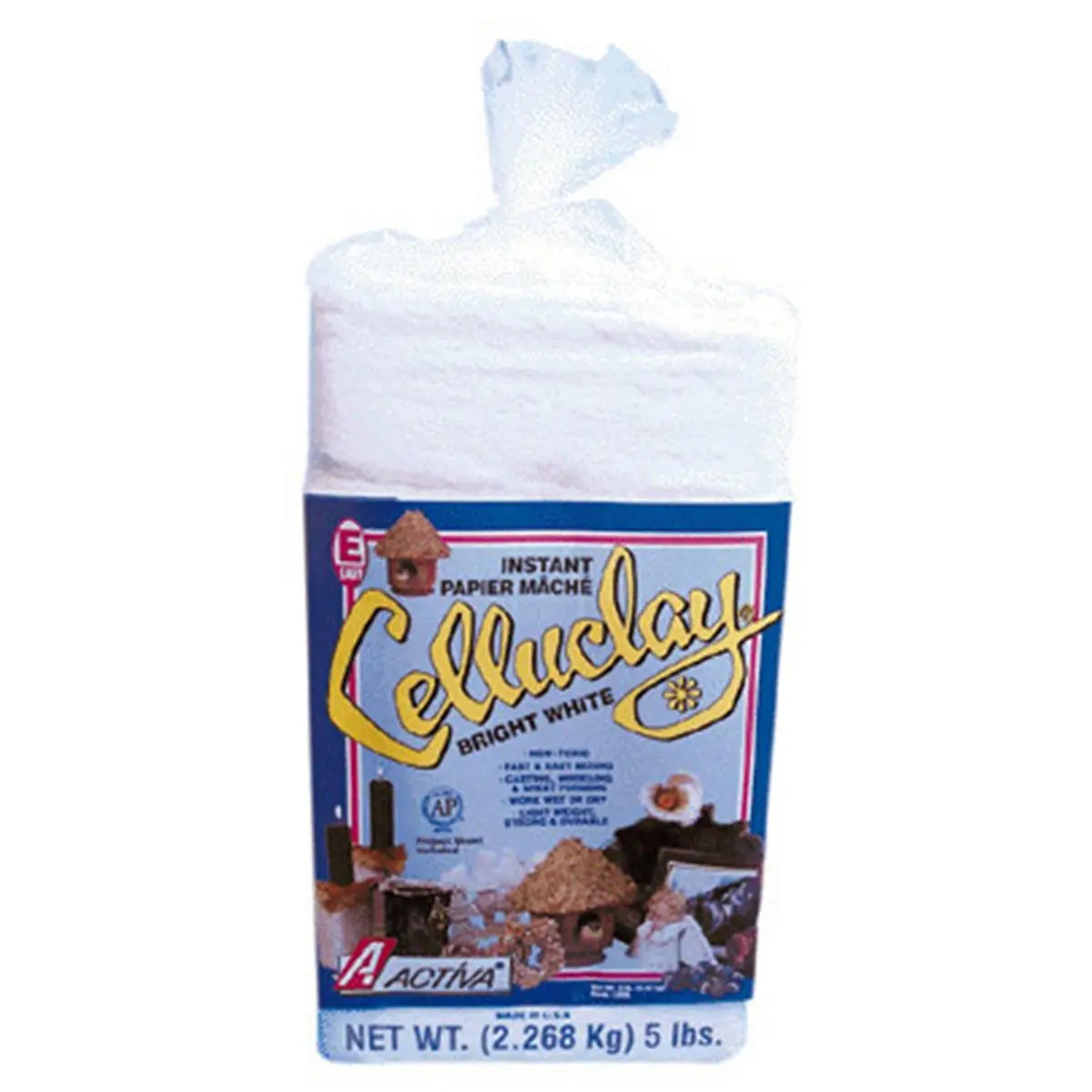 Activa Products Bright White 5 Lb Celluclay Modeling Clay - Pottery, Art Supplies for Hobbyists, DIY Handcraft Projects