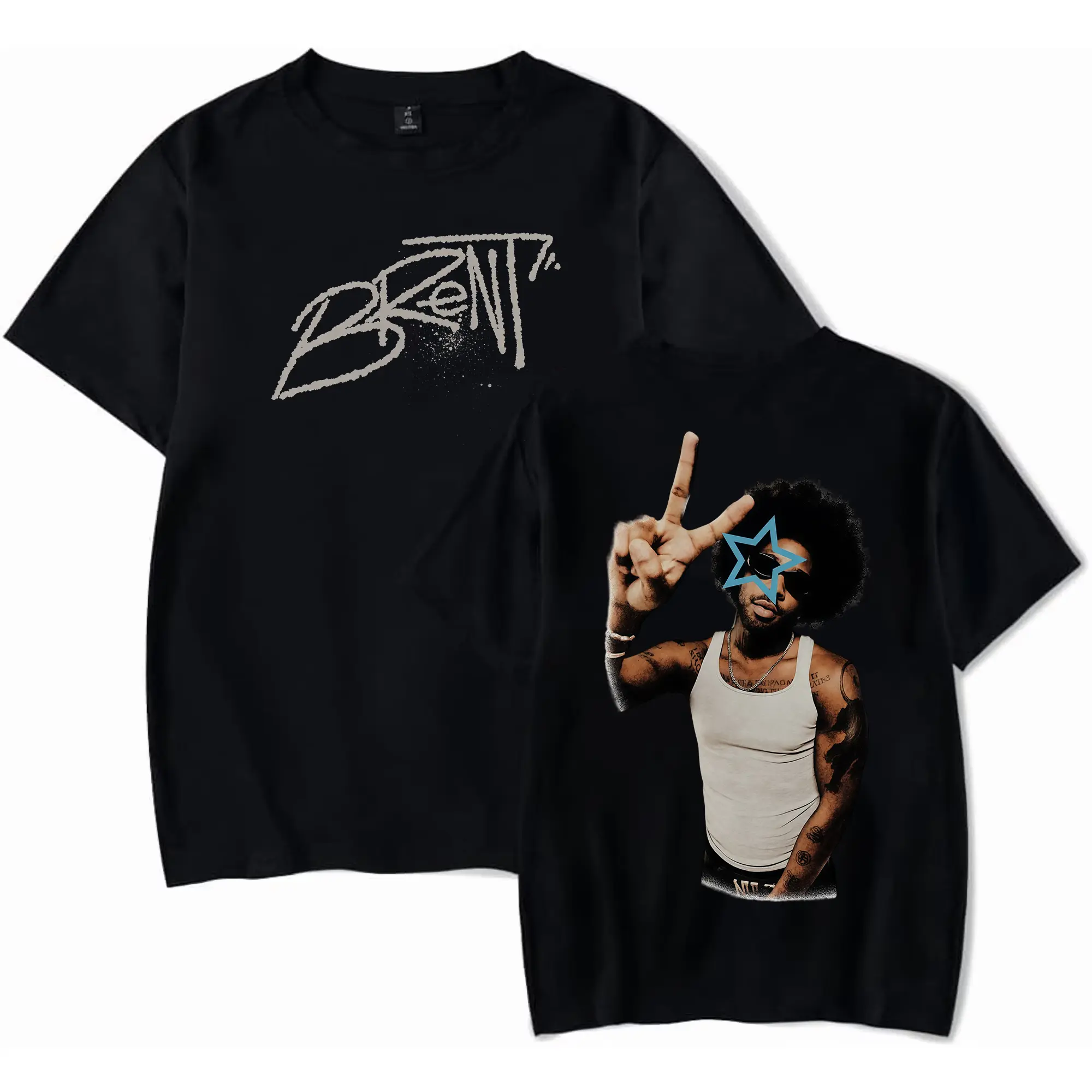 Men's Brent Faiyaz Icon Era Signature Graphic Round Neck Short-Sleeve Top - Casual Streetwear Retro Unisex Relaxed Fit Box Silhouette, Official ISO Supremacy Tribute Merch, Juneteenth BBQ Gift for Him
