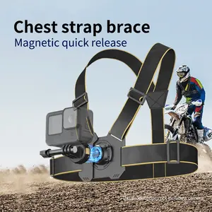 Magnetic Quick-Release Sports Action Camera Chest Strap, Adjustable and Durable, Perfect for Running, Hiking, and Outdoor Activities
