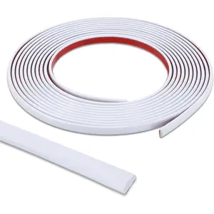 Peel and Stick Matte White Finish Molding Trim, 196.8" x 0.31" Flexible Decoration Strip for Wall, Tile , Mirror, Cabinet, Furniture and DIY  Decor