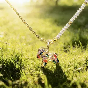 Cute Rainbow Pony Necklace | 24K Gold Plated Tarnish-Free Titanium Steel | Trendy Gift for Her | Perfect for Daily & Date Night Looks
