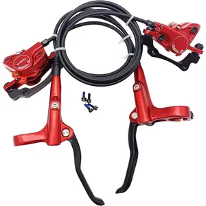 Mountain  Hydraulic Disc  Set, Front & Rear MechanicalDisc  Kit Fit Bicycle MTB XC Trail, e-,  , Upgrade kit (Red - Right Front & Left )