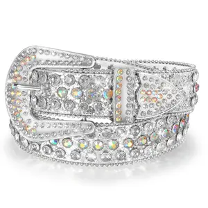 JASGOOD Women Men Rhinestones Belt,Bling Western Cowgirl Cowboy Studded Leather Belt Diamond Waist Belt for Jeans Pants dealsforyoudays