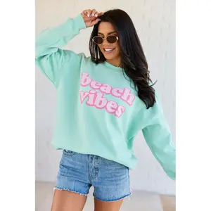 Beach Vibes Mint Graphic Sweatshirt