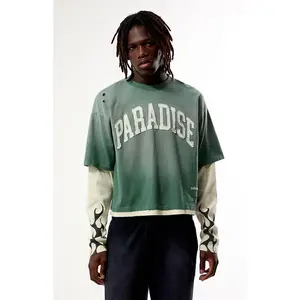 Pacsun Men's Paradise 2fer Long Sleeve Layered T-Shirt