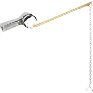 Front-Mount Toilet Handle Kit - Durable Brass Lever with Chrome Finish, Adjustable Arm & Stainless Steel Flapper Chain for  Toilets