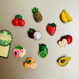 7/10Pcs Fruit Fridge Magnets,Cute Cartoon Refrigerator Magnet 3D Resin Fruit Magnetic Fridge Magnets for Refrigerators Whiteboards Maps and Other Magnetic Items