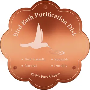 1P 4inches Bird Bath Purification Disk 99.99% Pure Copper Safe Birdbath Cleaner for Outdoor All-Season Use 0.6mm Copper Disk with 3 Point Support