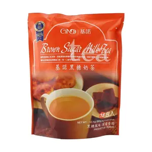 GINO Authentic Taiwanese Brown Sugar Milk Tea Powder - Instant Bubble Tea Mix, 18 Sachets (360g)