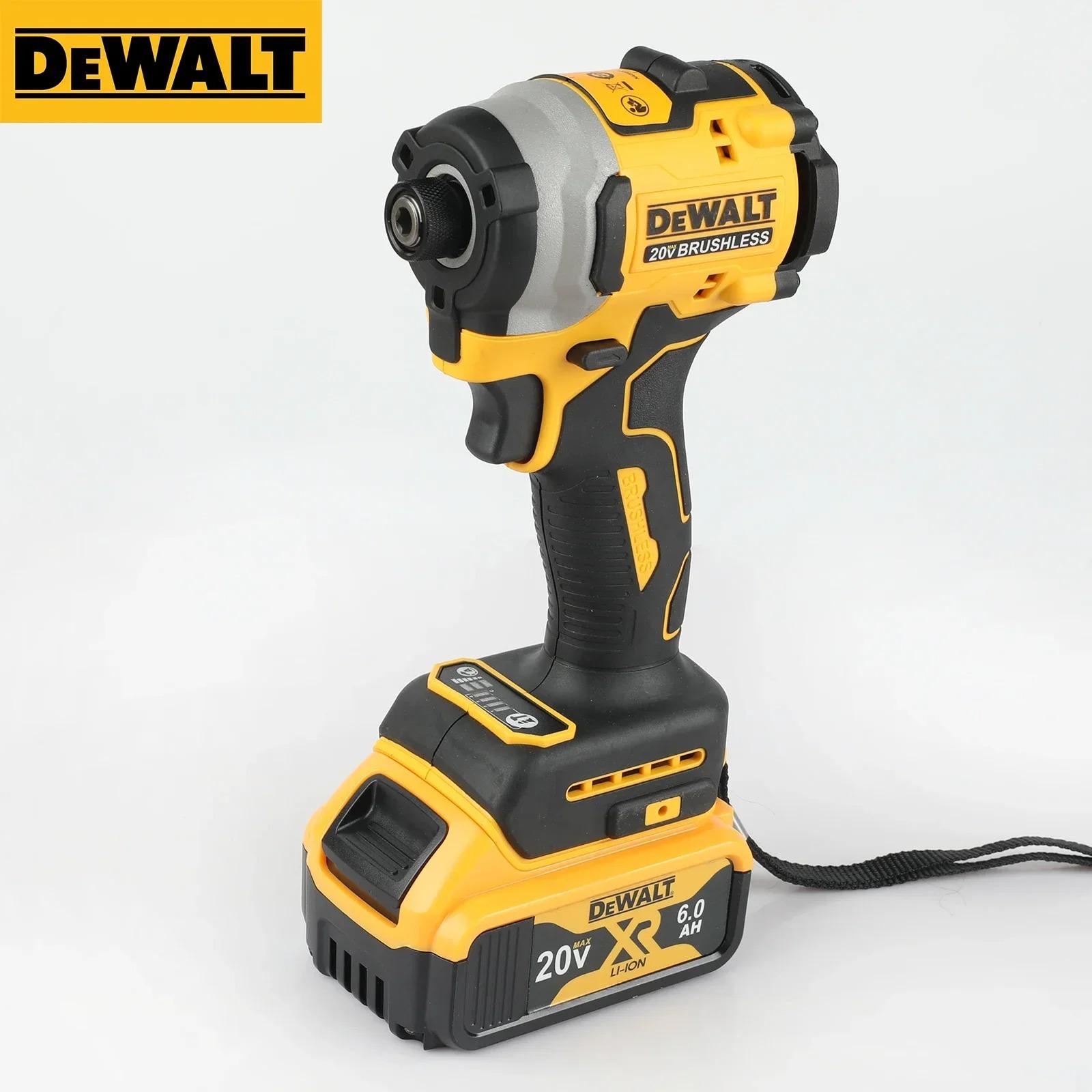 DEWALT 20V DCF850 205N.M Brushless Impact Driver Cordless 1/4" Hex Screwdriver Tool | 140Nm Torque 0-3000RPM 0-2600IPM | Compact Power Driver for Construction Woodworking Home Repair Automotive Maintenance | Precision Drive LED Work Light  set