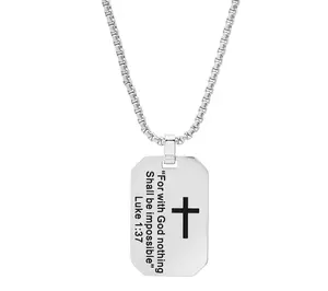 Steel by Design Men's Dog Tag Pendant w/ Chain