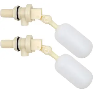 2 Pack 1/2 Inch Water Float Ball Valve with Adjustable Arm Filter for Water Trough, Water Tank, Pool, Pond, Fountain, Automatic Waterer Bowl for Dog Horse Goat Sheep Pig