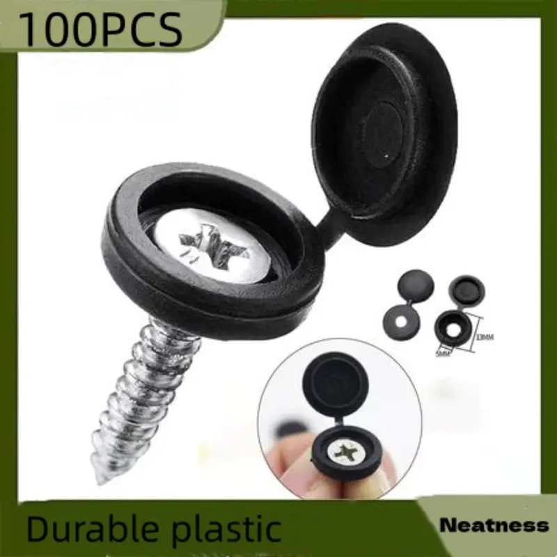 100pcs Plastic Screw Caps, Universal Screw Hole Covers, Durable & Reusable, Ideal for DIY Projects, Home Repair, Office Use