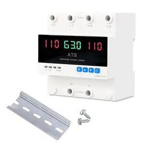 63A 2P Dual Power Automatic Transfer  110V Adjustable  Generator Transfer  with LED Display 50HZ/60HZ ATS for Generator and Backup Power