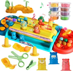 Play Dough Hair Salon Battle Toy Set for Kids Ages 3+ – Electric Conveyor & Music, Creative Hairstyle Maker Pretend Play Kit, Fun Party Game & Birthday Gift