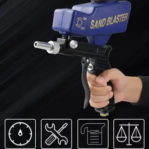 Portable Air Sandblasting Gun Set, High Pressure Tool Kit, Electric Accessories, Rust-Resistant Sandblaster, Small Portable Air Blasting Machine