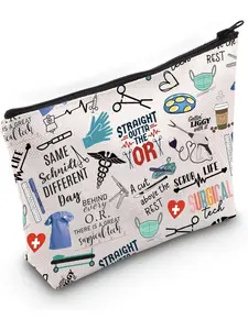 Surgical Tech Gift National Surgical Technologists Week Surgical Canvas Makeup Bag, Surgical Tech Pattern Bag Eu, Cosmetic Bag With Printing