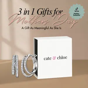 Corina 18k White Gold Plated 20mm Hoop Earrings with Simulated Diamond Crystals