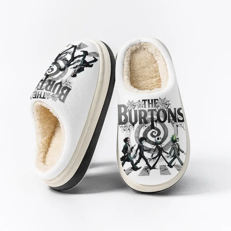 Kids Burtons Tim Burton Characters Slippers for Boys and Girls, Halloween Slippers , Durable Non-Slip Plush Indoor Slippers, Warm and Comfortable House Shoes Slippers for Winter, Cozy for Home, Exquisite Slippers or Toddlers & Big Kids Indoor/Outdoor Wear