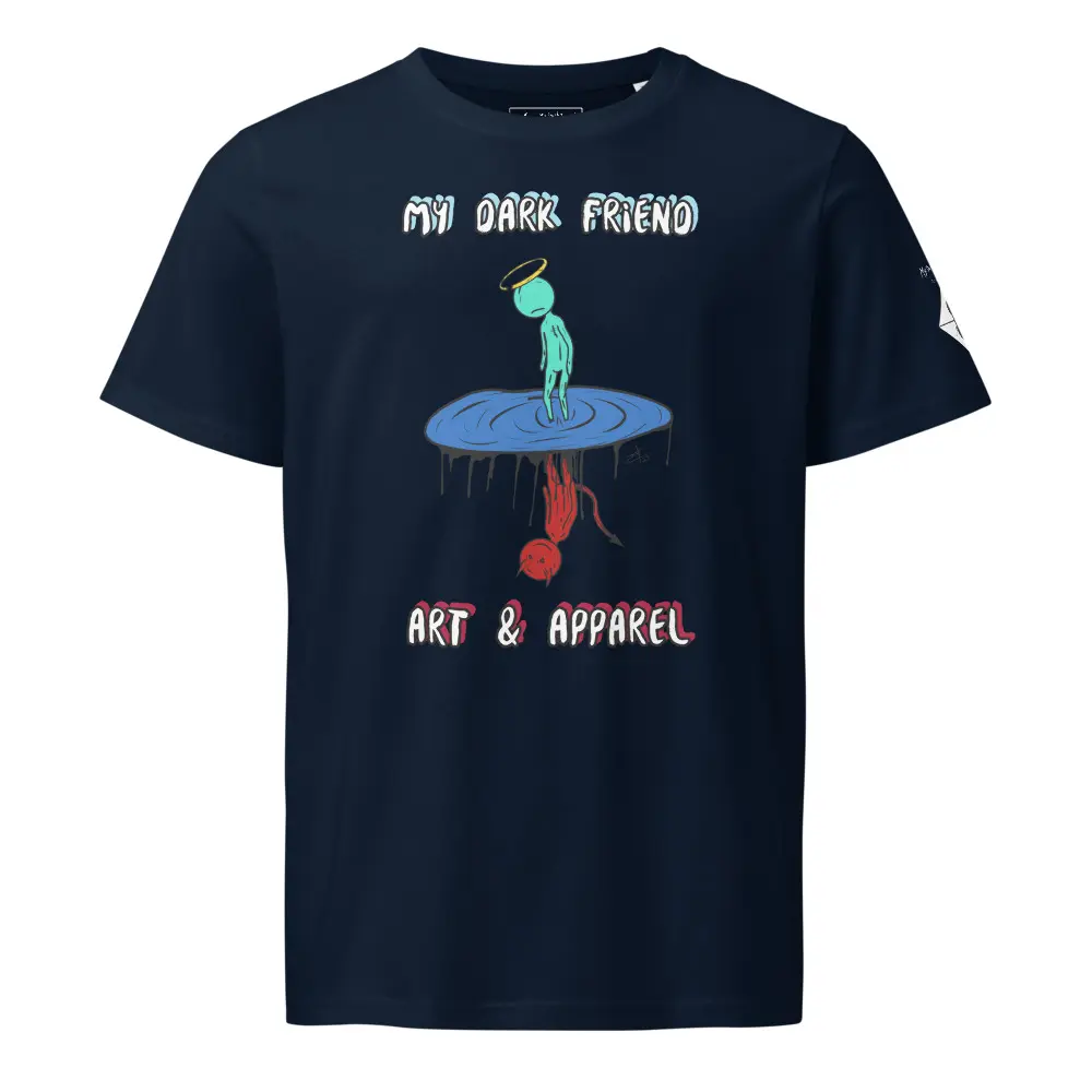 My Dark Friend Unisex 100% Organic Mid-Light T-Shirt Combed Ring-Spun Cotton Double-Needle Topstitch