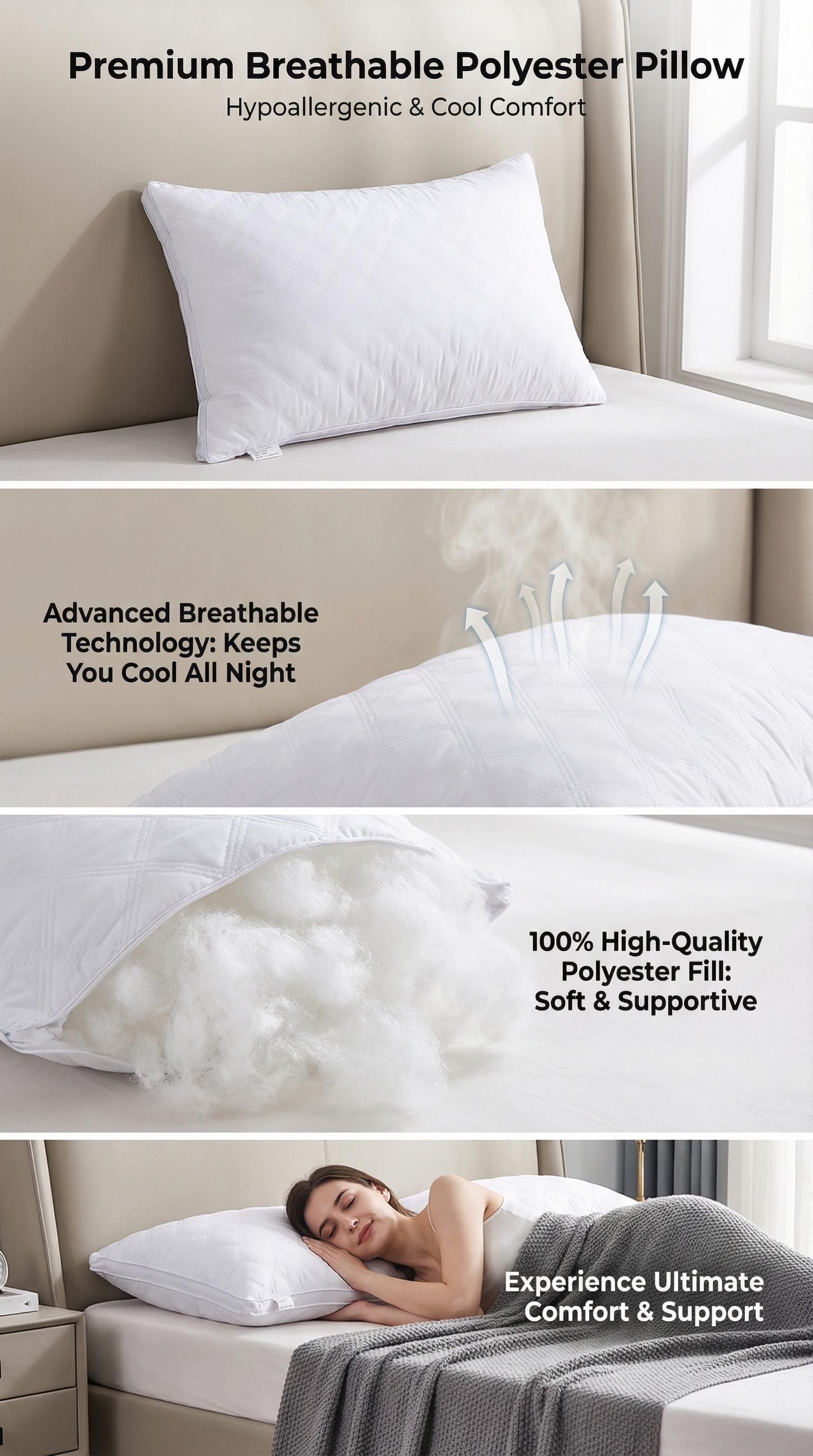 Retains its shape after long-term use! A pair of premium soft neck support pillows, machine washable