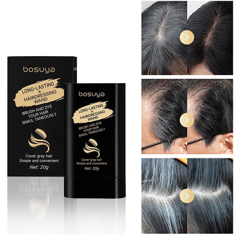 Hair Comb Dye Pen, 2-In-1 Hairdressing Wand For Instant Black Hair Color Temporary Cover Up Tool For Gray Roots Easy To Use Hair Stick,Waterproof And Sweat-Proof Hair Dye Comb